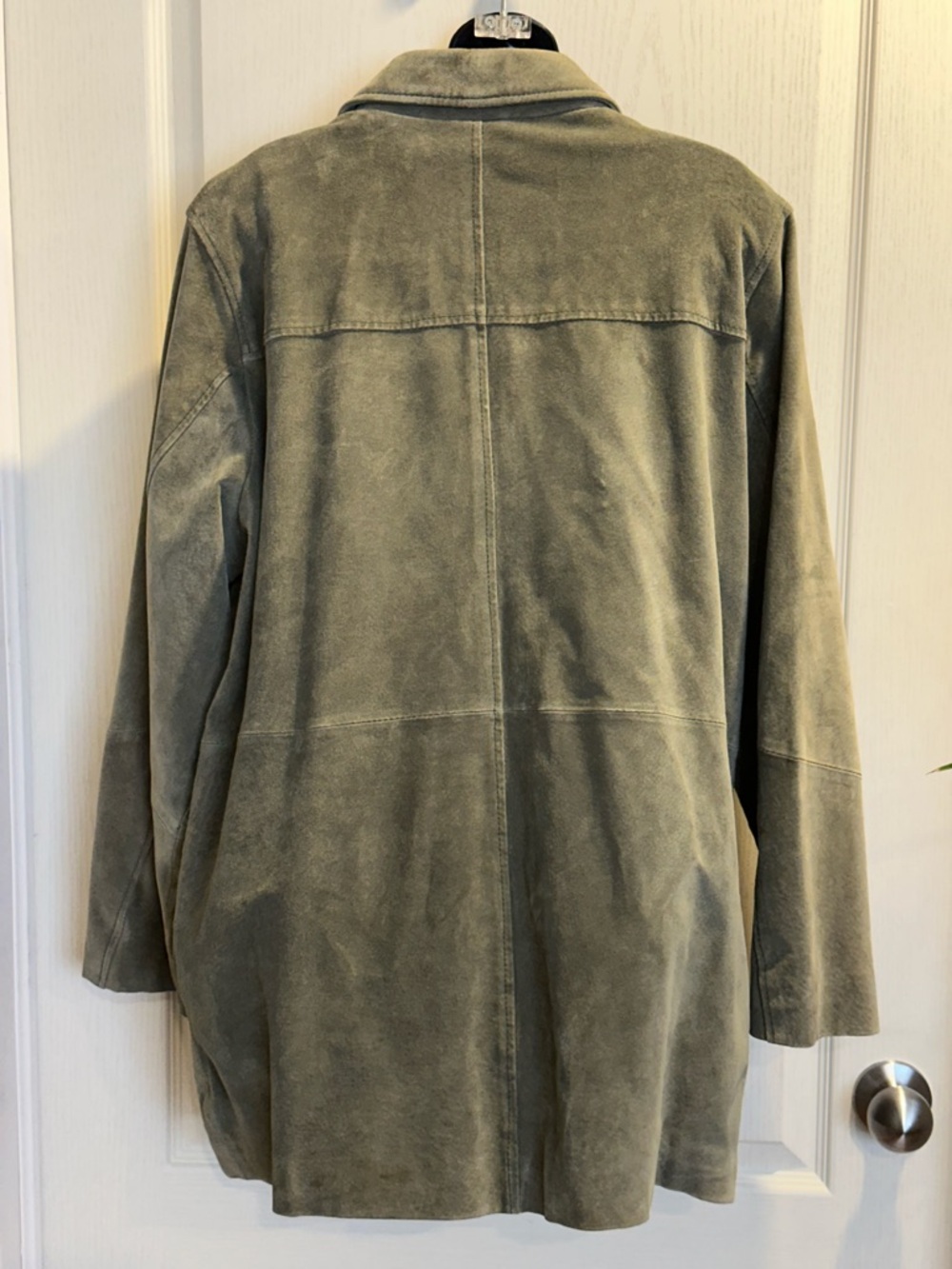 Denver Hayes Olive Green Suede Button-Front Jacket - Picture 2 of 13